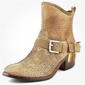 Donald J Pliner Women's Wade Snake Print Leather Riding Ankle Boot Size 7M‎